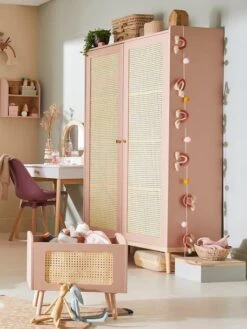 Armoire Cannage LIGNE POÉSIE Rose - Vertbaudet -Mobilier Bébé Soldes armoire cannage ligne poesie 2
