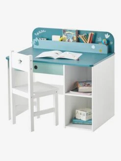 Bureau Maternelle ROAAR Blanc Moyen Uni Avec Decor - Vertbaudet -Mobilier Bébé Soldes bureau maternelle roaar 2