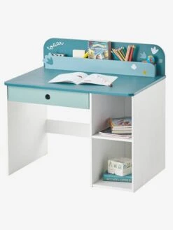 Bureau Maternelle ROAAR Blanc Moyen Uni Avec Decor - Vertbaudet -Mobilier Bébé Soldes bureau maternelle roaar 3