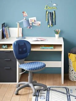 Chaise De Bureau à Roulettes Enfant Super-héros Bleu - Vertbaudet -Mobilier Bébé Soldes chaise de bureau a roulettes enfant super heros 5