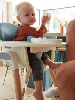 Chaise Haute évolutive 2 Hauteurs Vertbaudet High & Low Bleu - Vertbaudet -Mobilier Bébé Soldes chaise haute evolutive 2 hauteurs vertbaudet high low 3