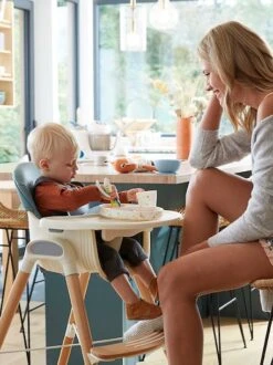 Chaise Haute évolutive 2 Hauteurs Vertbaudet High & Low Bleu - Vertbaudet -Mobilier Bébé Soldes chaise haute evolutive 2 hauteurs vertbaudet high low 4