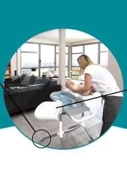 Chaise Haute Slick 2 En 1 BABYMOOV Blanc Bleu Gris - Babymoov -Mobilier Bébé Soldes chaise haute slick 2 en 1 babymoov 3