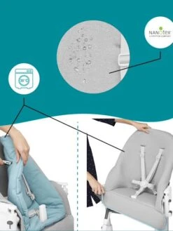 Chaise Haute Slick 2 En 1 BABYMOOV Blanc Bleu Gris - Babymoov -Mobilier Bébé Soldes chaise haute slick 2 en 1 babymoov 4