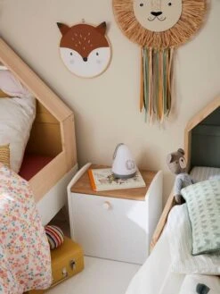 Chevet Avec Bac à Roulettes LIGNE CONFETTI Blanc - Vertbaudet -Mobilier Bébé Soldes chevet avec bac a roulettes ligne confetti 3