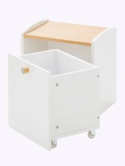Chevet Avec Bac à Roulettes LIGNE CONFETTI Blanc - Vertbaudet -Mobilier Bébé Soldes chevet avec bac a roulettes ligne confetti 5