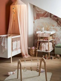 Mobilier Bébé Soldes -Mobilier Bébé Soldes ciel de lit en gaze de coton eau de rose 1