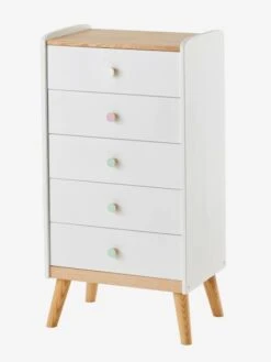 Commode Semainier Avec Poignées Personnalisables LIGNE CONFETTI Blanc - Vertbaudet -Mobilier Bébé Soldes commode semainier avec poignees personnalisables ligne confetti 1