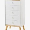 Commode Semainier Avec Poignées Personnalisables LIGNE CONFETTI Blanc - Vertbaudet 1 Commode Semainier Avec Poignées Personnalisables LIGNE CONFETTI Blanc - Vertbaudet -Mobilier Bébé Soldes commode semainier avec poignees personnalisables ligne confetti