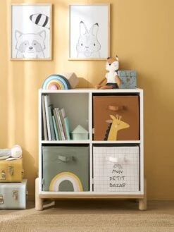 Les 3 Bacs De Rangement Tanzanie Tilleul Foncé Imprimé - Vertbaudet -Mobilier Bébé Soldes les 3 bacs de rangement tanzanie 4