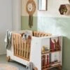 Lit Bébé Avec Barrière Amovible + Rangement Bibliothèque LIGNE PIROUETTE Blanc - Vertbaudet -Mobilier Bébé Soldes lit bebe avec barriere amovible rangement bibliotheque ligne pirouette