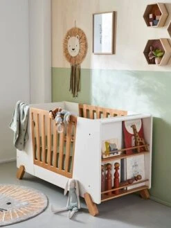 Mobilier Bébé Soldes 19 Lit Bébé Avec Barrière Amovible + Rangement Bibliothèque LIGNE PIROUETTE Blanc - Vertbaudet