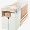 Lit Combiné évolutif Avec Rangements Et Table à Langer LIGNE ECLIPSE Blanc / Bois - Vertbaudet -Mobilier Bébé Soldes lit combine evolutif avec rangements et table a langer ligne eclipse
