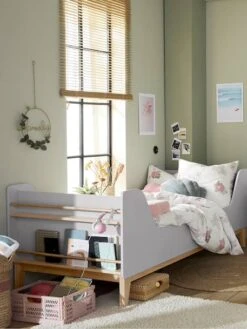 Lit Enfant Avec Rangements Livres Ligne FJORD Gris/bois - Vertbaudet -Mobilier Bébé Soldes lit enfant avec rangements livres ligne fjord 3