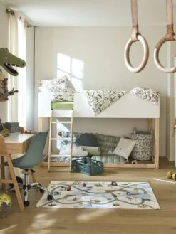 Lit Enfant Mi-hauteur Réversible ZIG-ZAG Blanc - Vertbaudet