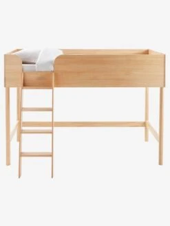 Lit Mi-hauteur LIGNE CONFETTI NATURE Marron - Vertbaudet -Mobilier Bébé Soldes lit mi hauteur ligne confetti nature 2