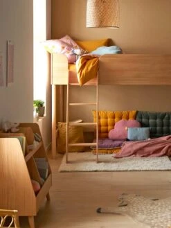Lit Mi-hauteur LIGNE CONFETTI NATURE Marron - Vertbaudet -Mobilier Bébé Soldes lit mi hauteur ligne confetti nature 5