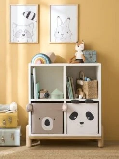 Lot De 2 Bacs En Tissu Panda Koala Beige - Vertbaudet -Mobilier Bébé Soldes lot de 2 bacs en tissu panda koala 3