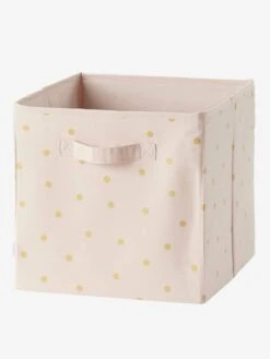 Lot De 3 Bacs De Rangement Lovely Rose Poudré Imprimé - Vertbaudet -Mobilier Bébé Soldes lot de 3 bacs de rangement lovely 1