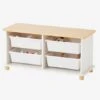 Meuble De Rangement + 4 Bacs LIGNE PTILOU Blanc/bois - Vertbaudet -Mobilier Bébé Soldes meuble de rangement 4 bacs ligne ptilou