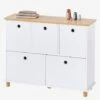 Meuble De Rangement 5 Bacs LIGNE PTILOU Blanc/bois - Vertbaudet -Mobilier Bébé Soldes meuble de rangement 5 bacs ligne ptilou