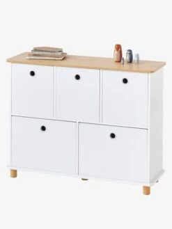 Meuble De Rangement 5 Bacs LIGNE PTILOU Blanc/bois - Vertbaudet