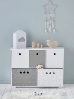 Meuble De Rangement 5 Bacs LIGNE SIRIUS Blanc/gris - Vertbaudet -Mobilier Bébé Soldes meuble de rangement 5 bacs ligne sirius 2