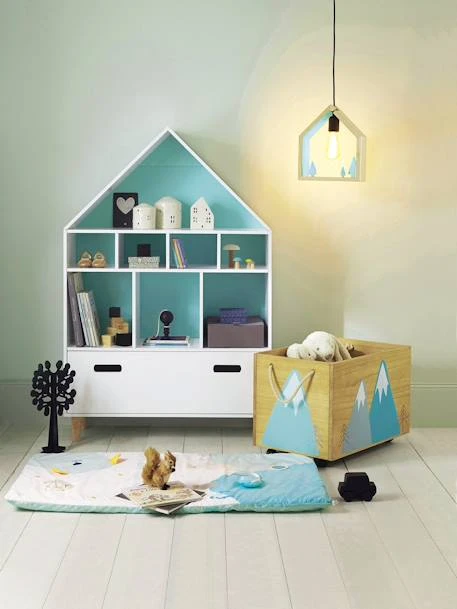 Meuble De Rangement 9 Cases Maison Blanc/bleu - Vertbaudet 8 Meuble De Rangement 9 Cases Maison Blanc/bleu - Vertbaudet – Image 6