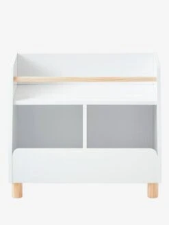 Meuble De Rangement Mixte étagère + Bacs LIGNE PTILOU Blanc/bois - Vertbaudet -Mobilier Bébé Soldes meuble de rangement mixte etagere bacs ligne ptilou 2