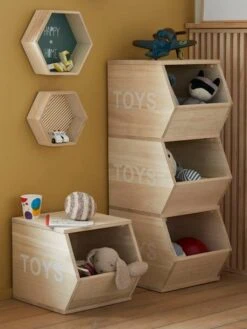Mobilier Bébé Soldes 44 Meuble Vertical 3 Bacs Toys Bois - Vertbaudet