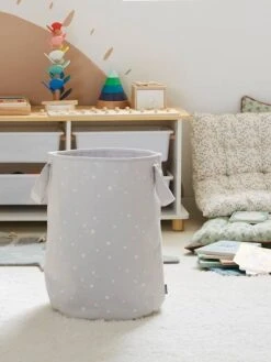 Panier à Linge Personnalisable Gris - Vertbaudet -Mobilier Bébé Soldes panier a linge personnalisable 5