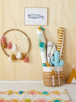 Mobilier Bébé Soldes 34 Panier En Jute Avec Fils Lurex Marguerite Blanc - Vertbaudet