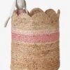 Panier En Jute Festonné Fiore Osier/rose - Vertbaudet -Mobilier Bébé Soldes panier en jute festonne fiore