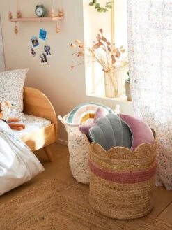 Panier En Jute Festonné Fiore Osier/rose - Vertbaudet -Mobilier Bébé Soldes panier en jute festonne fiore 3