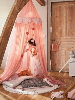 Rideau Ciel De Lit PRINCESSE NATURE Rose - Vertbaudet -Mobilier Bébé Soldes rideau ciel de lit princesse nature 4