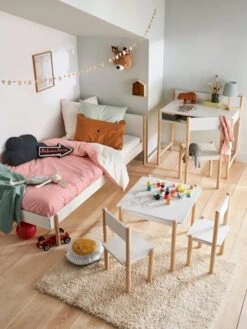 Table De Jeu LIGNE WOODY Blanc - Bois - Vertbaudet -Mobilier Bébé Soldes table de jeu ligne woody 2