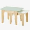 Tables Gigognes Gris Vert/bois + Blanc/bois - Vertbaudet 2 Tables Gigognes Gris Vert/bois + Blanc/bois - Vertbaudet -Mobilier Bébé Soldes tables gigognes