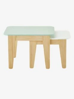 Tables Gigognes Gris Vert/bois + Blanc/bois - Vertbaudet -Mobilier Bébé Soldes tables gigognes 3