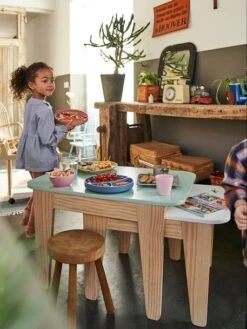 Tables Gigognes Gris Vert/bois + Blanc/bois - Vertbaudet -Mobilier Bébé Soldes tables gigognes 5