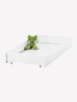 Tiroir De Rangement à Roulettes Pour Lit Bébé Blanc - Vertbaudet -Mobilier Bébé Soldes tiroir de rangement a roulettes pour lit bebe 2